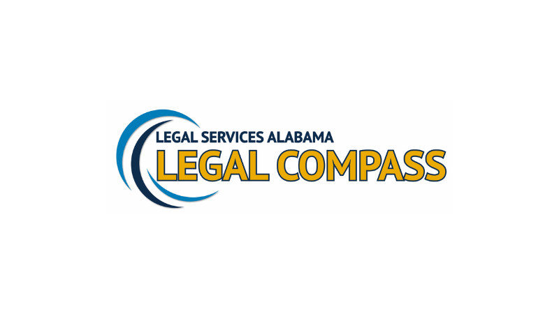Legal Services Alabama Legal Compass logo with stylized C in shades of blue