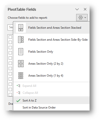 Alphabetizing fields in a Pivot Table