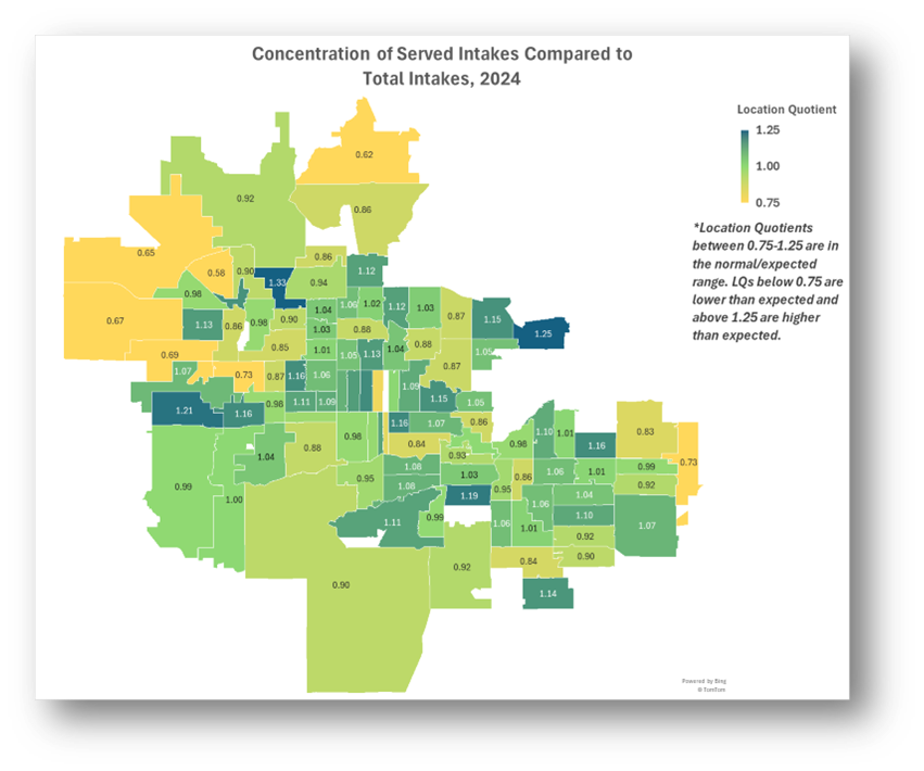 Geographic concentration map example