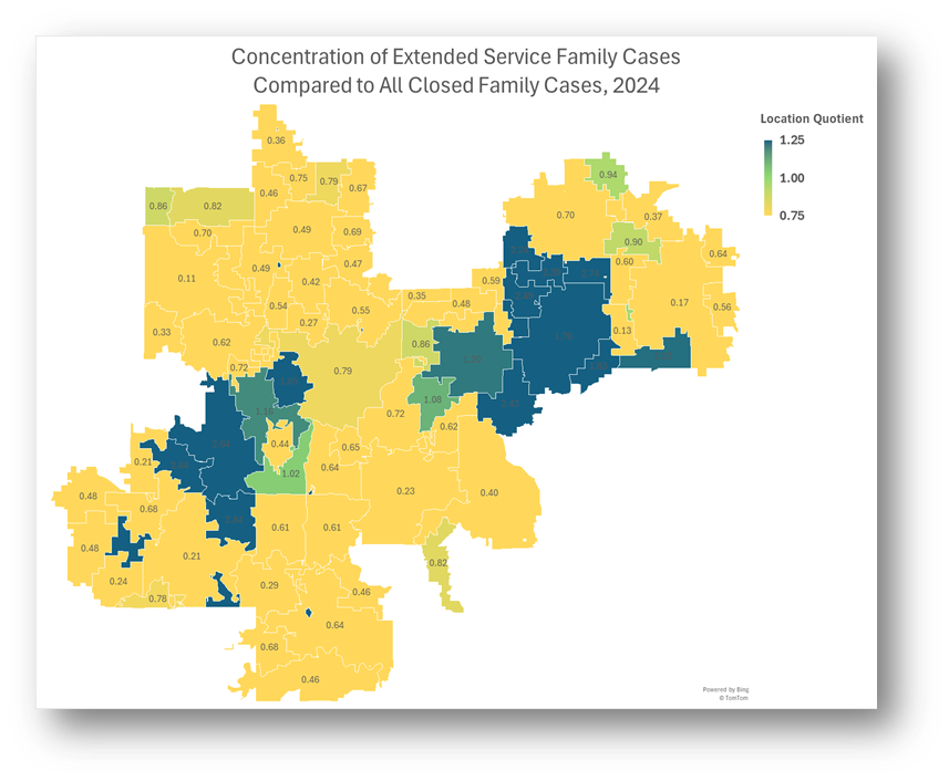 Geographic concentration map example