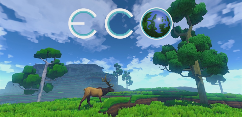 Screenshot from Eco game with a deer in a forest 